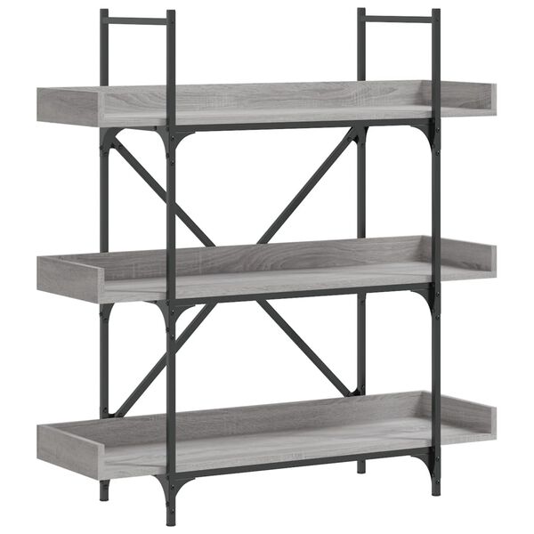 vidaXL Librería de 3 estantes madera gris Sonoma 100x33x108,5 cm
