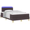 vidaXL Cama Box Spring LED con colch&oacute;n Marr&oacute;n Oscuro 120 x 190 cm tela