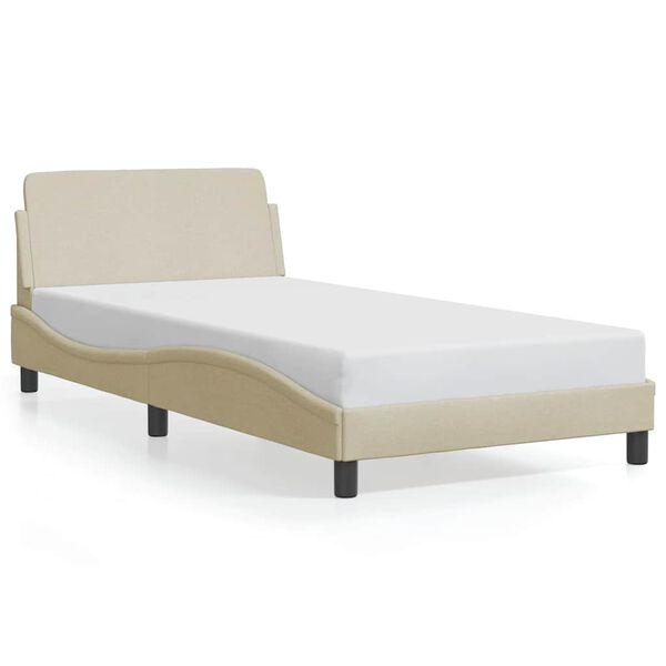 vidaXL Estructura de cama Dover tela crema 100x200 cm
