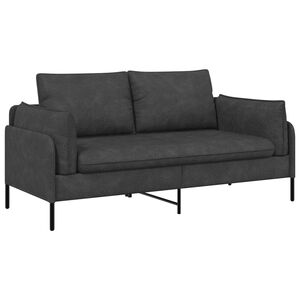 vidaXL Sof&aacute; de 2 Plazas Negro 188 x 81 x 89 cm Cuero sint&eacute;tico