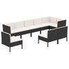 vidaXL Set de muebles de jard&iacute;n 9 pzas cojines rat&aacute;n sint&eacute;tico negro