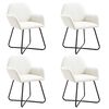 vidaXL Sillas de comedor 4 unidades tela color crema