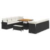 vidaXL Conjunto de sof&aacute; de jard&iacute;n 11 uds. Negro Polirat&aacute;n