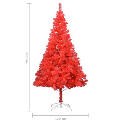 vidaXL Árbol de Navidad artificial con soporte rojo PVC 240 cm