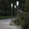 vidaXL Balizas de iluminaci&oacute;n, 3 unidades, 110 cm, acero inoxidable, IP44