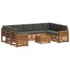 vidaXL Conjunto de sof&aacute;s de exterior 10 uds. Natural y Antracita