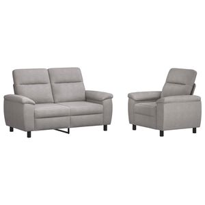 vidaXL Juego de Sof&aacute; 2 pcs Gris Nube Tela