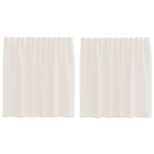 vidaXL Cortinas de gasa con trabillas 2 uds. crema