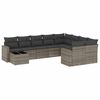 vidaXL Set de sof&aacute;s de jard&iacute;n 10 pzas con cojines rat&aacute;n sint&eacute;tico gris