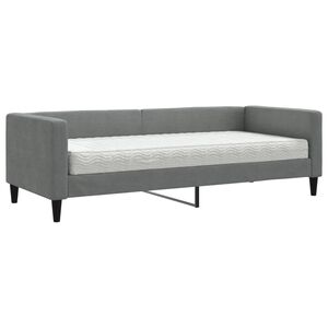 vidaXL Sof&aacute; cama con colch&oacute;n tela gris oscuro 80x200 cm