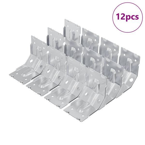 vidaXL Soporte 12 pcs Recubierto de zinc 106 x 55 x 1,5mm Acero