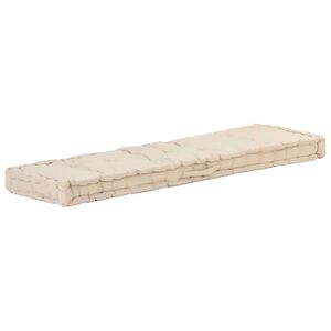 vidaXL Coj&iacute;n para pal&eacute;s algod&oacute;n beige 120x40x7 cm