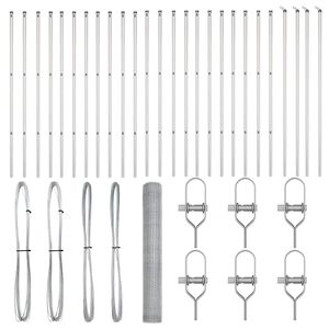 vidaXL Poste de Valla Plateado