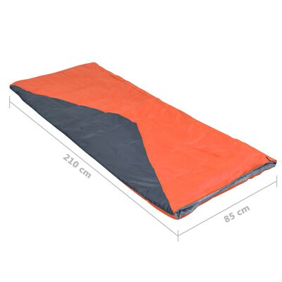 vidaXL Saco de dormir de sobre ligero naranja 1100 g 10°C