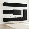 vidaXL Conjunto de mueble de TV 7 pcs Roble Negro Madera de ingenier&iacute;a