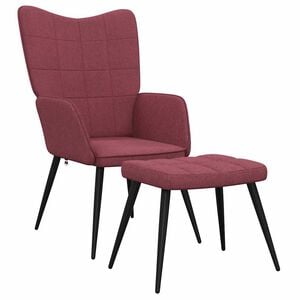 vidaXL Sill&oacute;n de relax con reposapi&eacute;s tela rojo tinto