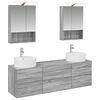 vidaXL Juego de muebles de ba&ntilde;o 5 pcs Sonoma gris