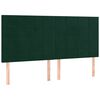 vidaXL Cama box spring con colch&oacute;n terciopelo verde oscuro 200x200 cm