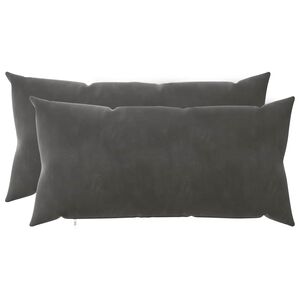 vidaXL Coj&iacute;n con almohada HEERLEN 2 uds. Gris oscuro Terciopelo