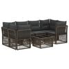 vidaXL Conjunto de sof&aacute;s de jard&iacute;n 7 uds. Gris rat&aacute;n sint&eacute;tico