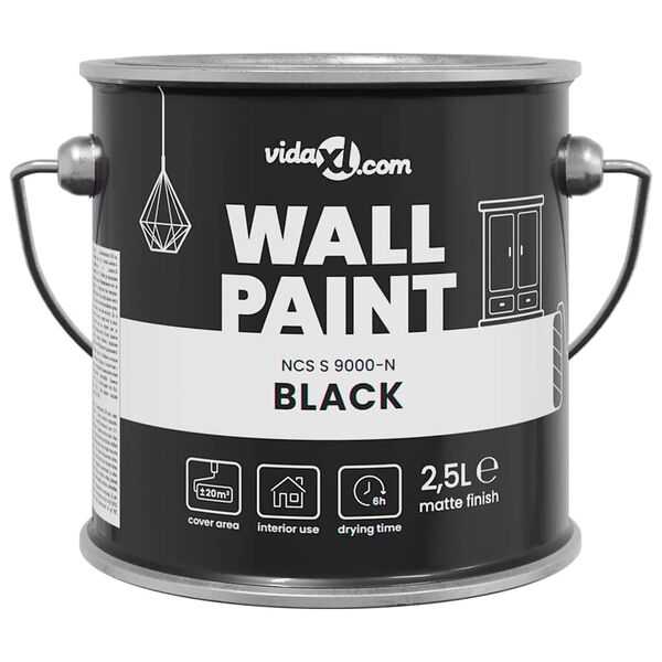 vidaXL Pintura de pared Negro 16,5 x 16,5 x 15,9 cm Impresión en pared