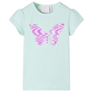 Camiseta infantil de manga casquillo menta claro 128
