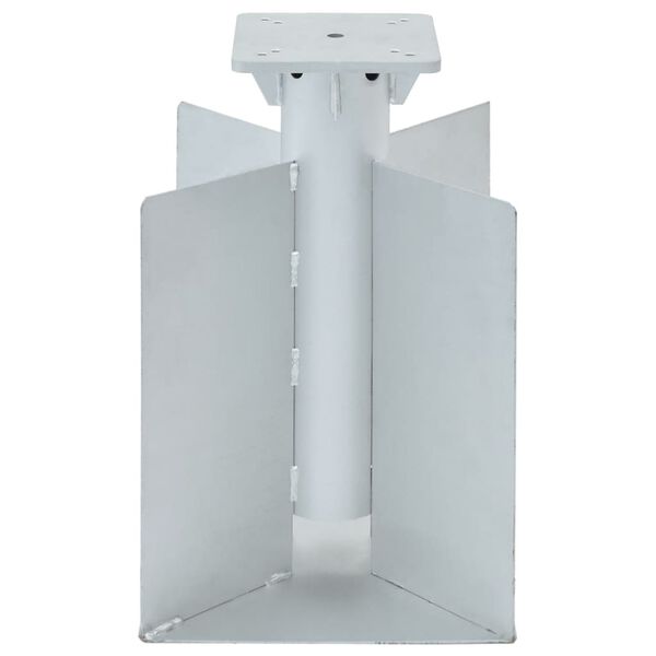 vidaXL Base para sombrilla enterrada acero plateado 27,5x27,5x45 cm