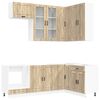 vidaXL Unidad de cocina PORTO 8 uds. Roble Sonoma Madera de ingenier&iacute;a