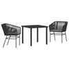 vidaXL Conjunto de Comedor de Jard&iacute;n 9 pcs Negro Polirat&aacute;n