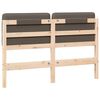 vidaXL Cabecero tapizado Marr&oacute;n y topo 140 cm Madera de pino macizo