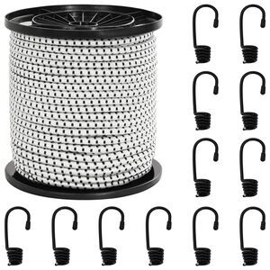 vidaXL Cuerdas el&aacute;sticas con ganchos 4 mm Negro y Blanco PP y goma