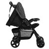 vidaXL Carrito de beb&eacute;s 2 en 1 de acero gris oscuro y negro