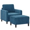 vidaXL Sillón con taburete terciopelo azul 60 cm