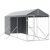 vidaXL Perrera de exterior con toldo acero galvanizado plata 2x6x2,5 m