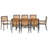 vidaXL Conjunto de Comedor de Jard&iacute;n 9 pcs Negro y Marr&oacute;n