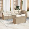 vidaXL Conjunto de sof&aacute; de jard&iacute;n 8 pcs Beige y rat&aacute;n sint&eacute;tico