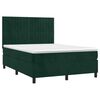 vidaXL Cama box spring con colch&oacute;n terciopelo verde oscuro 140x200 cm