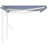 vidaXL Toldo manual retr&aacute;ctil con LED azul y blanco 4x3,5 m