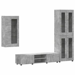 vidaXL Conjunto de mueble de TV con caj&oacute;n FLORIN 3 pcs Gris Concreto
