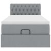 vidaXL Cama otomana con colch&oacute;n gris claro 90x200 cm tela