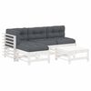 vidaXL Juego de muebles jard&iacute;n 5 piezas y cojines madera maciza blanco