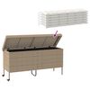 vidaXL Caja de almacenaje jard&iacute;n ruedas rat&aacute;n PE beige 160x55x75 cm
