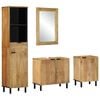 vidaXL Conjunto de muebles de ba&ntilde;o 4 piezas marr&oacute;n madera maciza mango