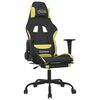 vidaXL Silla gaming de masaje con reposapi&eacute;s tela negro y verde claro