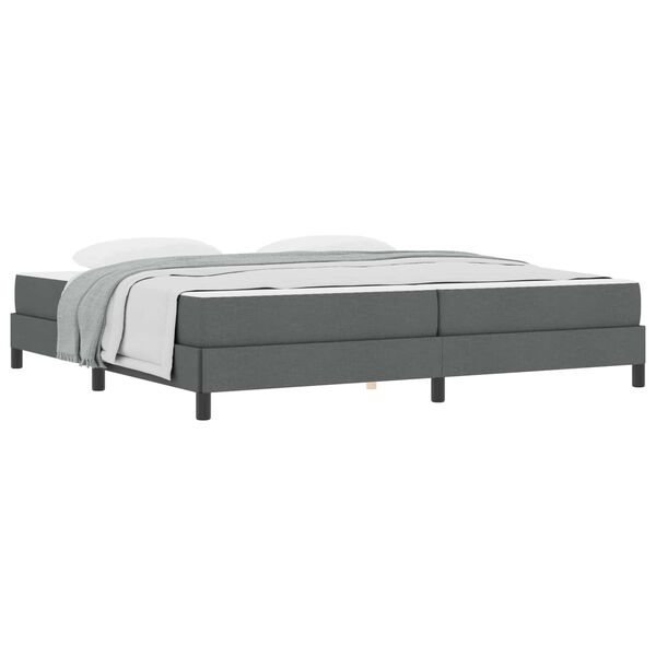vidaXL Cama tipo Box Spring con colch&oacute;n Gris oscuro 200 x 200 cm tela