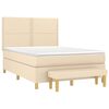 vidaXL Cama box spring con colch&oacute;n tela color crema 140x190 cm