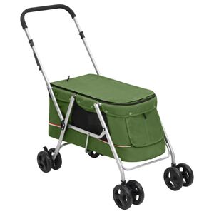 vidaXL Cochecito para perros plegable tela lino verde 100x49x96 cm