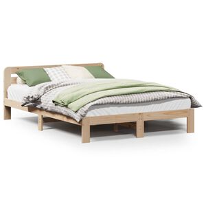 vidaXL Estructura de cama sin colch&oacute;n madera de pino maciza 120x200 cm