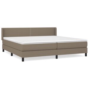 vidaXL Cama box spring con colch&oacute;n tela gris taupe 200x200 cm