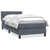 vidaXL Cama box spring con colch&oacute;n terciopelo gris oscuro 80x210 cm